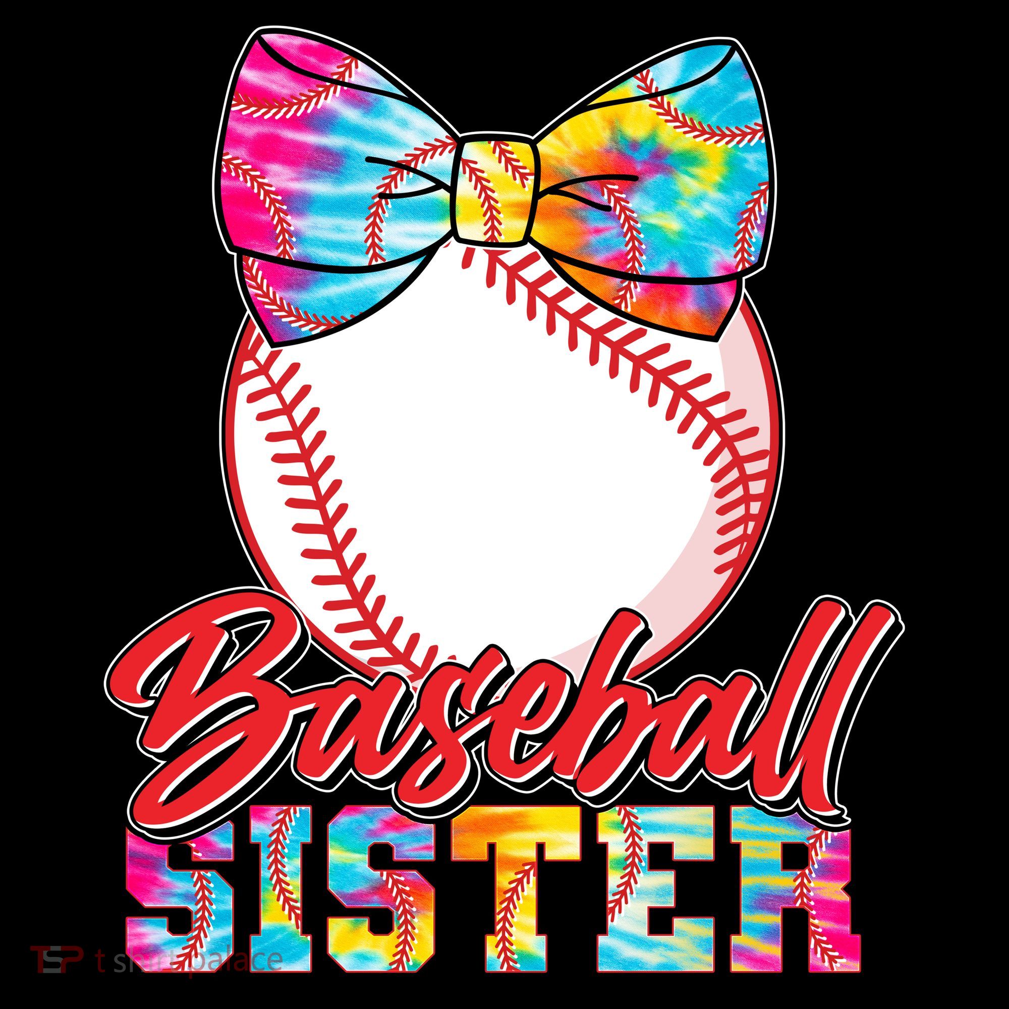 Cute Tie Dye Baseball Sister Kids Sweatshirt