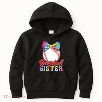 Cute Tie Dye Baseball Sister Kids Hoodie thumb 0