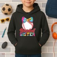 Cute Tie Dye Baseball Sister Kids Hoodie thumb 2
