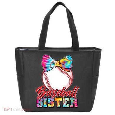 Cute Tie Dye Baseball Sister Tote Bag
