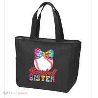 Cute Tie Dye Baseball Sister Tote Bag thumb 3