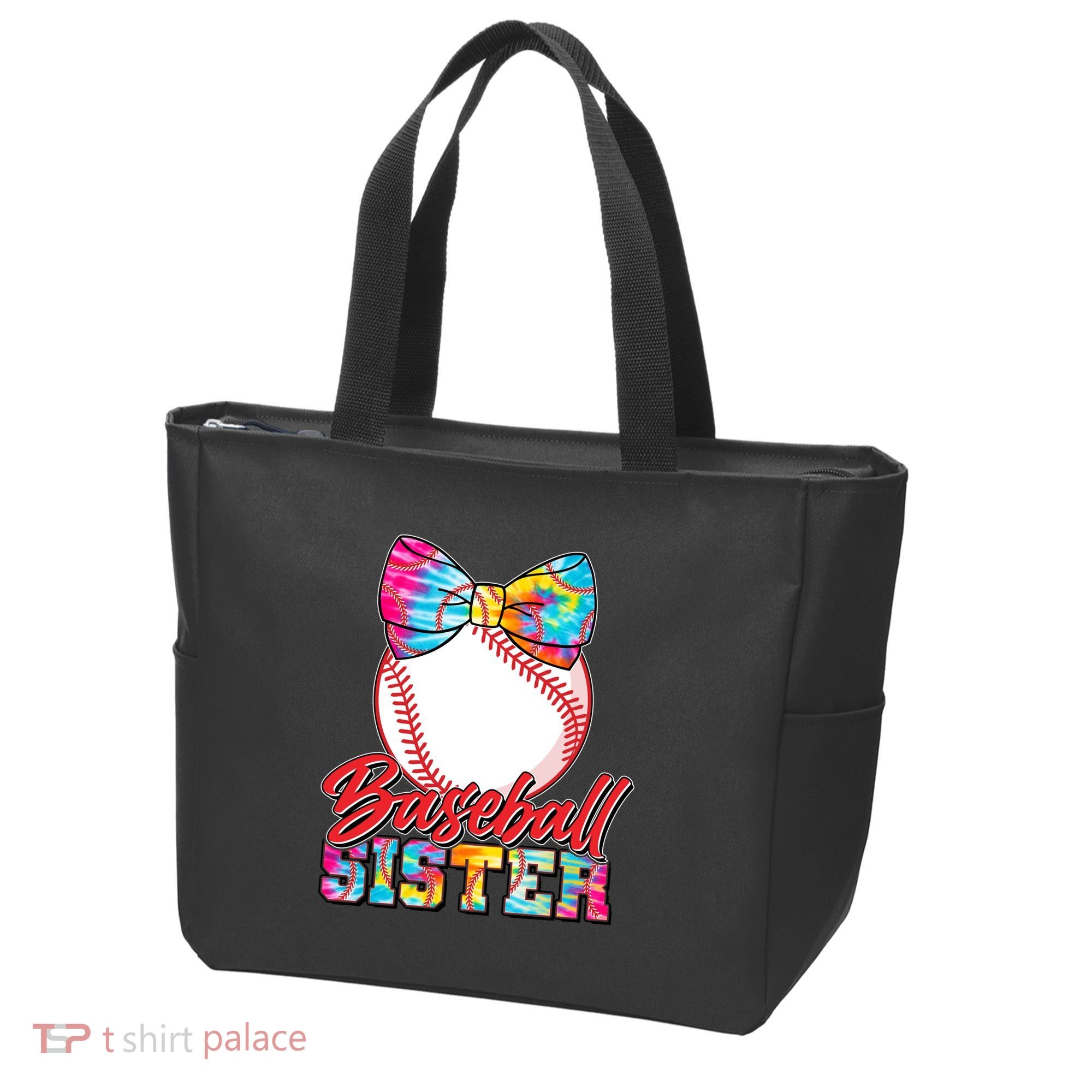 Cute Tie Dye Baseball Sister Tote Bag