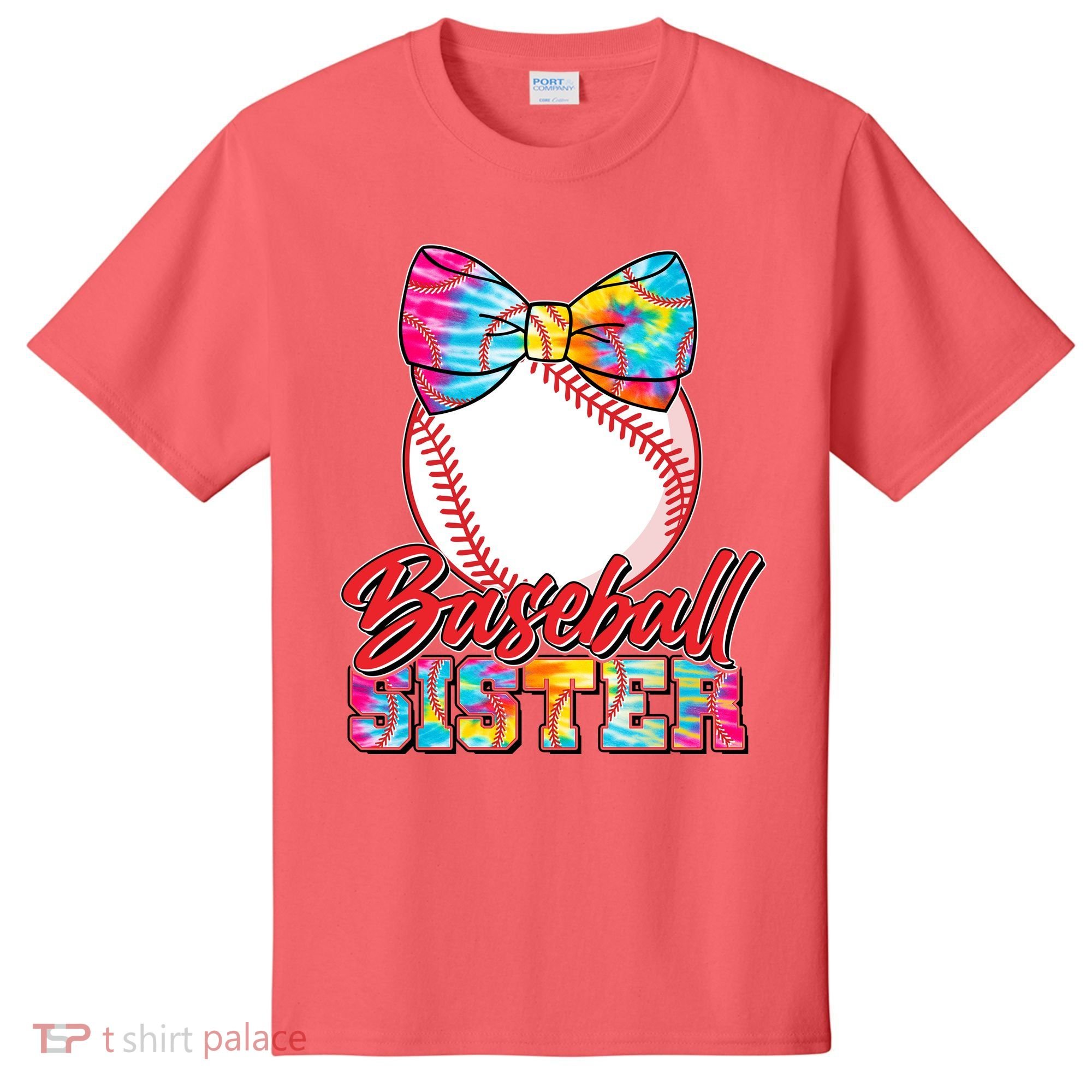 Cute Tie Dye Baseball Sister T-Shirt