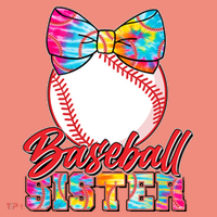Cute Tie Dye Baseball Sister T-Shirt thumb 2