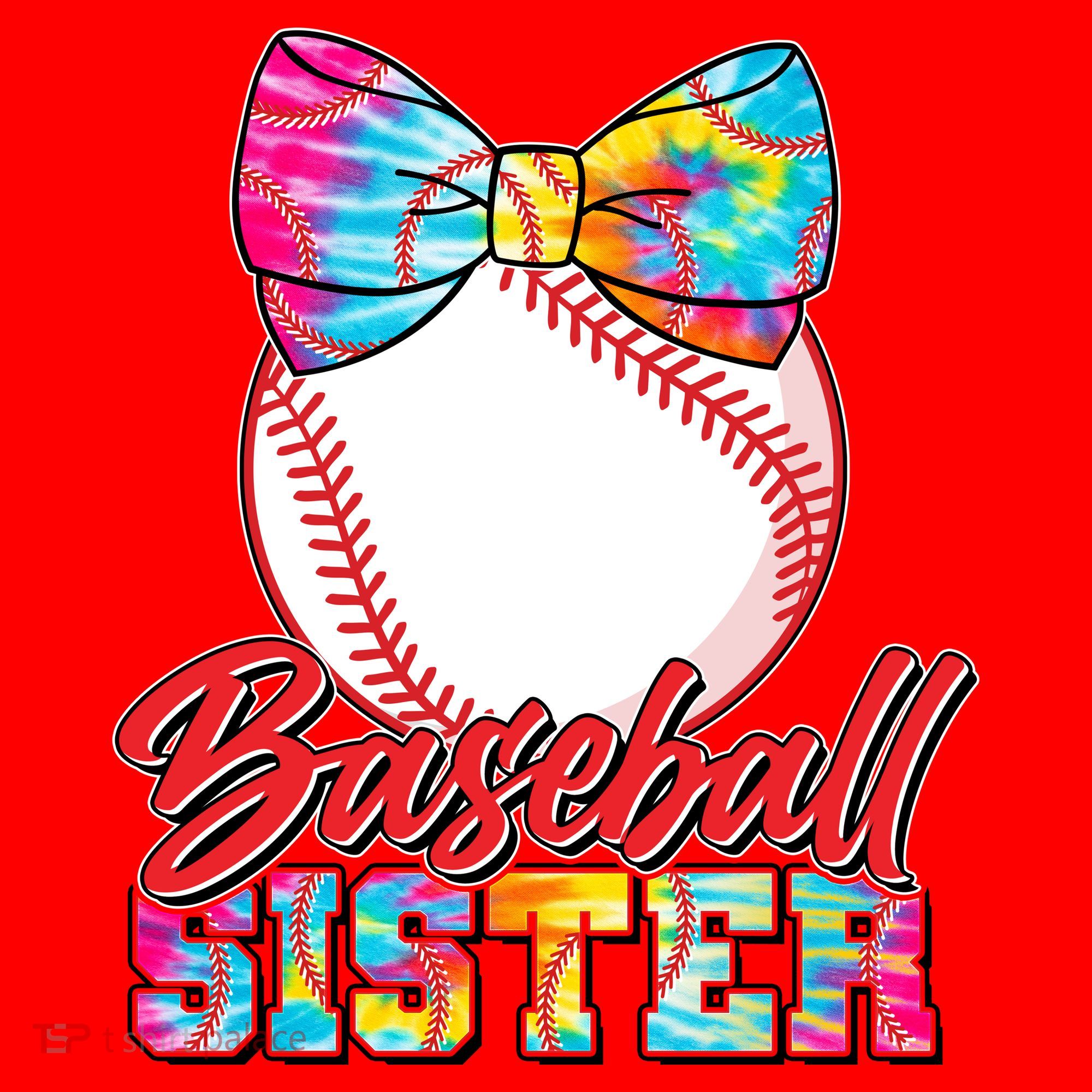 Cute Tie Dye Baseball Sister Santa Hat
