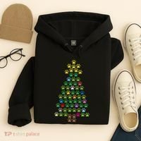 Christmas Tree Dog Paws Christmas Lights Hoodie thumb 4