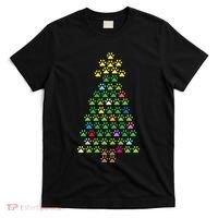 Christmas Tree Dog Paws Christmas Lights T-Shirt thumb 0