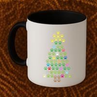 Christmas Tree Dog Paws Christmas Lights Coffee Mug thumb 2