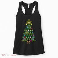 Christmas Tree Dog Paws Christmas Lights Women's Tank Top thumb 0
