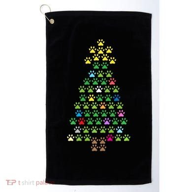 Christmas Tree Dog Paws Christmas Lights Golf Towel