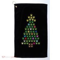 Christmas Tree Dog Paws Christmas Lights Golf Towel thumb 0