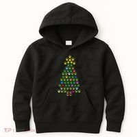 Christmas Tree Dog Paws Christmas Lights Kids Hoodie thumb 0