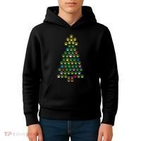 Christmas Tree Dog Paws Christmas Lights Kids Hoodie thumb 4