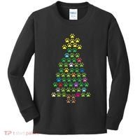 Christmas Tree Dog Paws Christmas Lights Kids Long Sleeve Shirt thumb 0