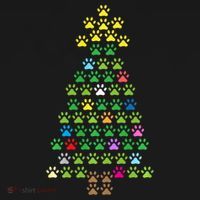 Christmas Tree Dog Paws Christmas Lights Kids Long Sleeve Shirt thumb 2