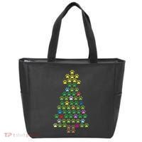 Christmas Tree Dog Paws Christmas Lights Tote Bag thumb 0