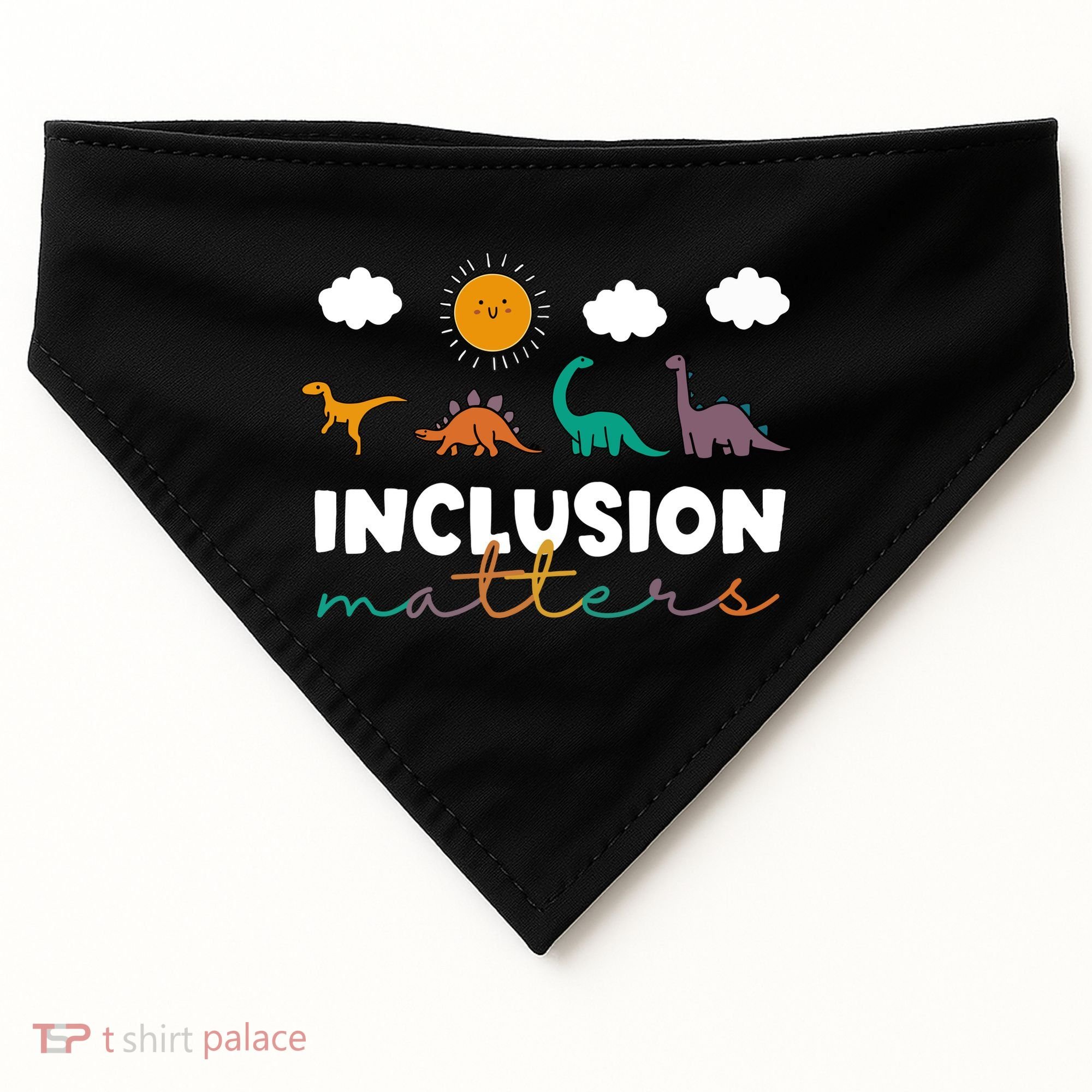 Cute TRex Dinosaur Inclusion Teacher Matters Special Education Gift USA-Made Doggie Bandana