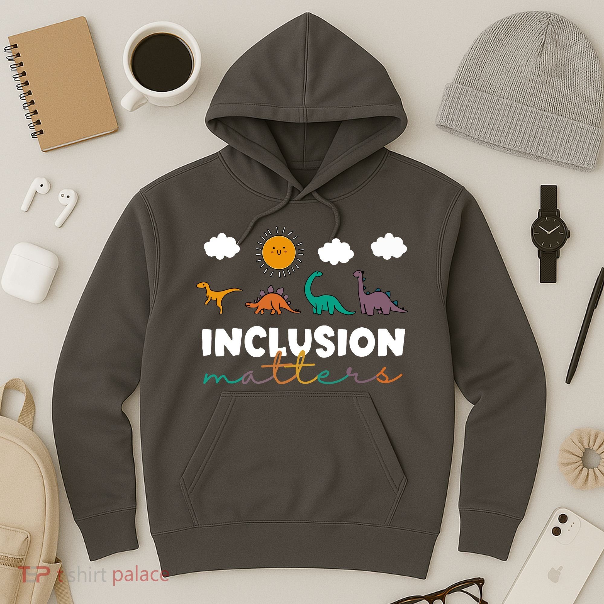 Cute TRex Dinosaur Inclusion Teacher Matters Special Education Gift Hoodie