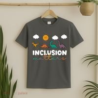 Cute TRex Dinosaur Inclusion Teacher Matters Special Education Gift T-Shirt thumb 2