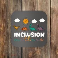 Cute TRex Dinosaur Inclusion Teacher Matters Special Education Gift Coaster thumb 0