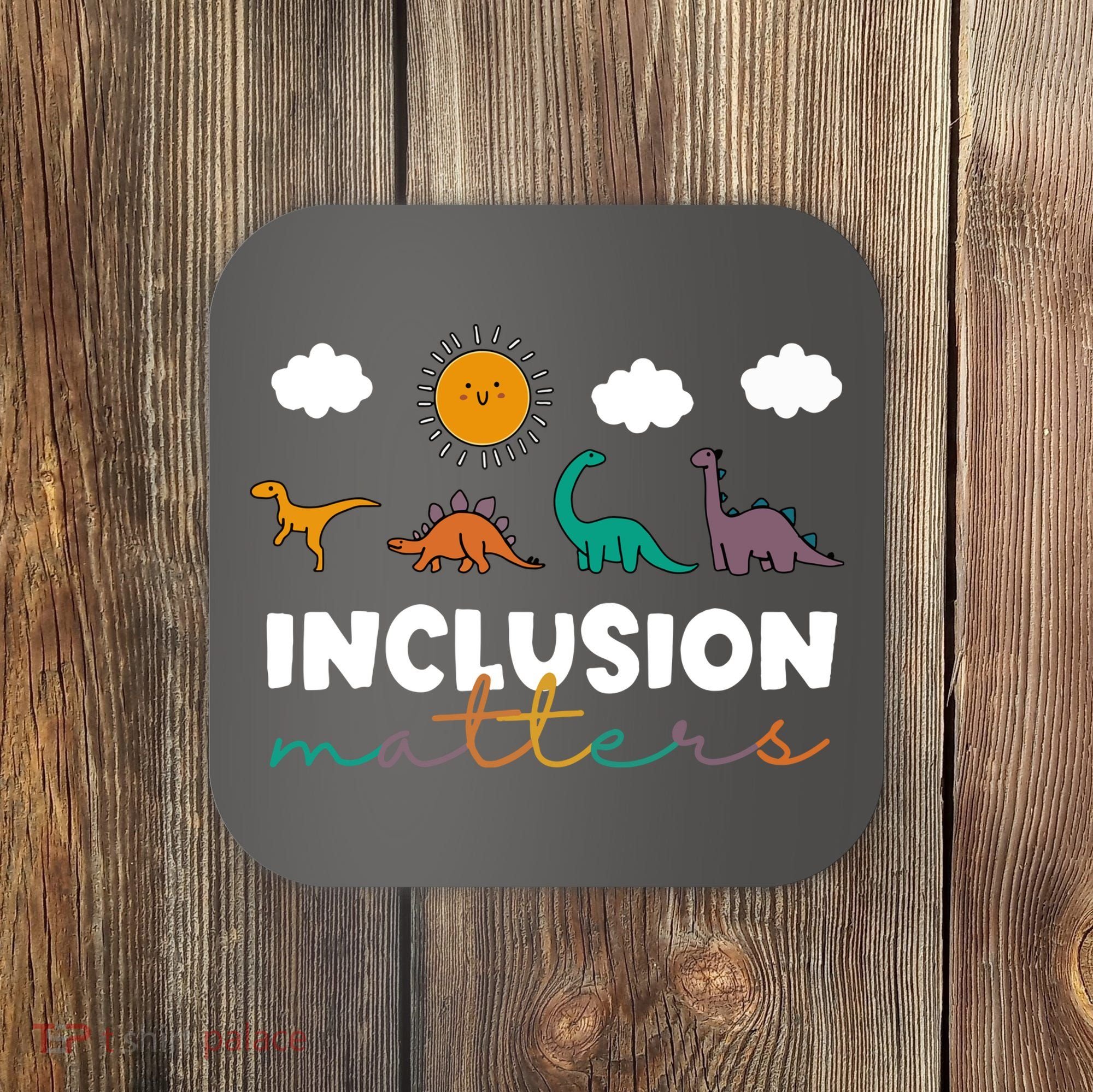 Cute TRex Dinosaur Inclusion Teacher Matters Special Education Gift Coaster