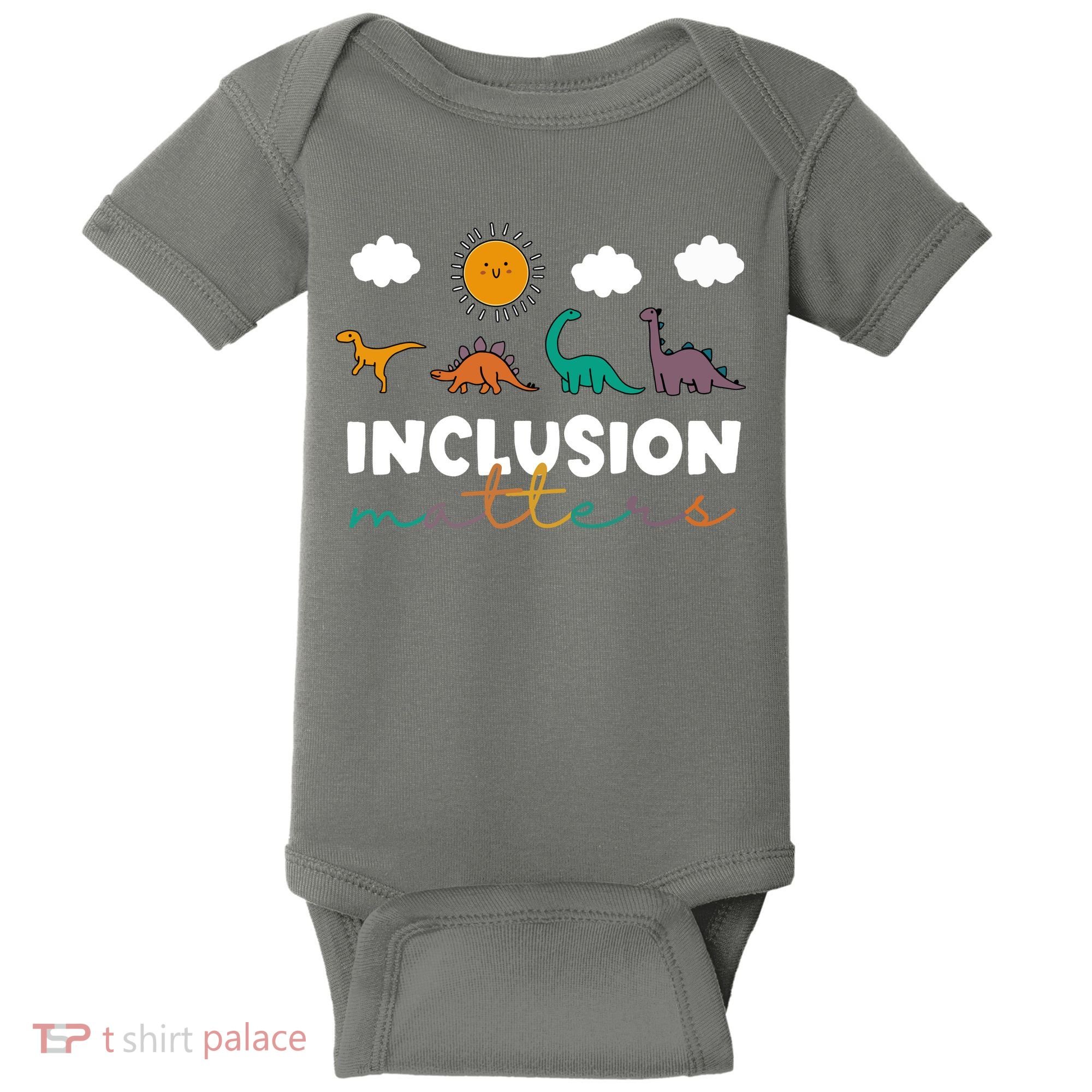 Cute TRex Dinosaur Inclusion Teacher Matters Special Education Gift Baby Bodysuit