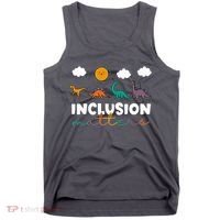 Cute TRex Dinosaur Inclusion Teacher Matters Special Education Gift Tank Top thumb 0