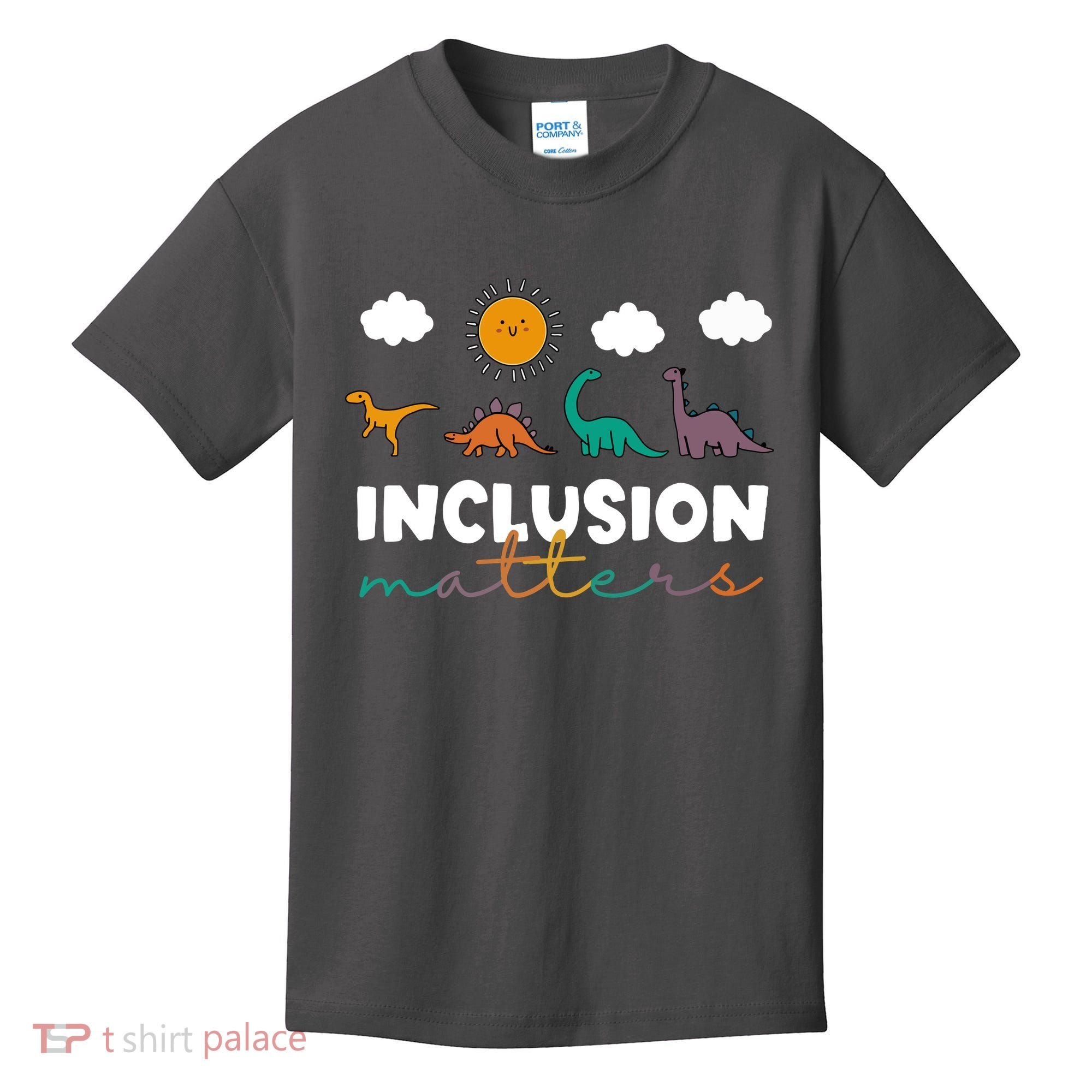 Cute TRex Dinosaur Inclusion Teacher Matters Special Education Gift Kids T-Shirt