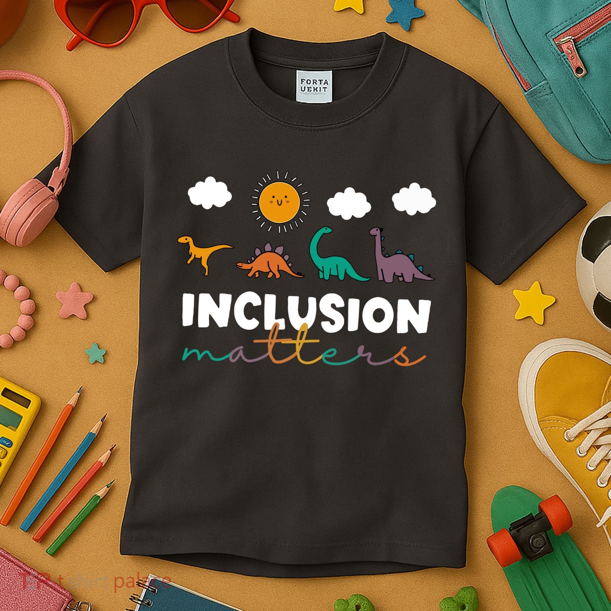 Cute TRex Dinosaur Inclusion Teacher Matters Special Education Gift Kids T-Shirt