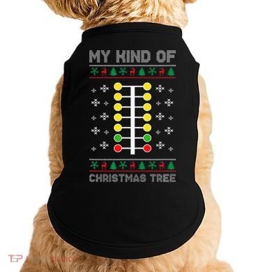 Christmas Tree Drag Racing Xmas Gift Doggie Tank