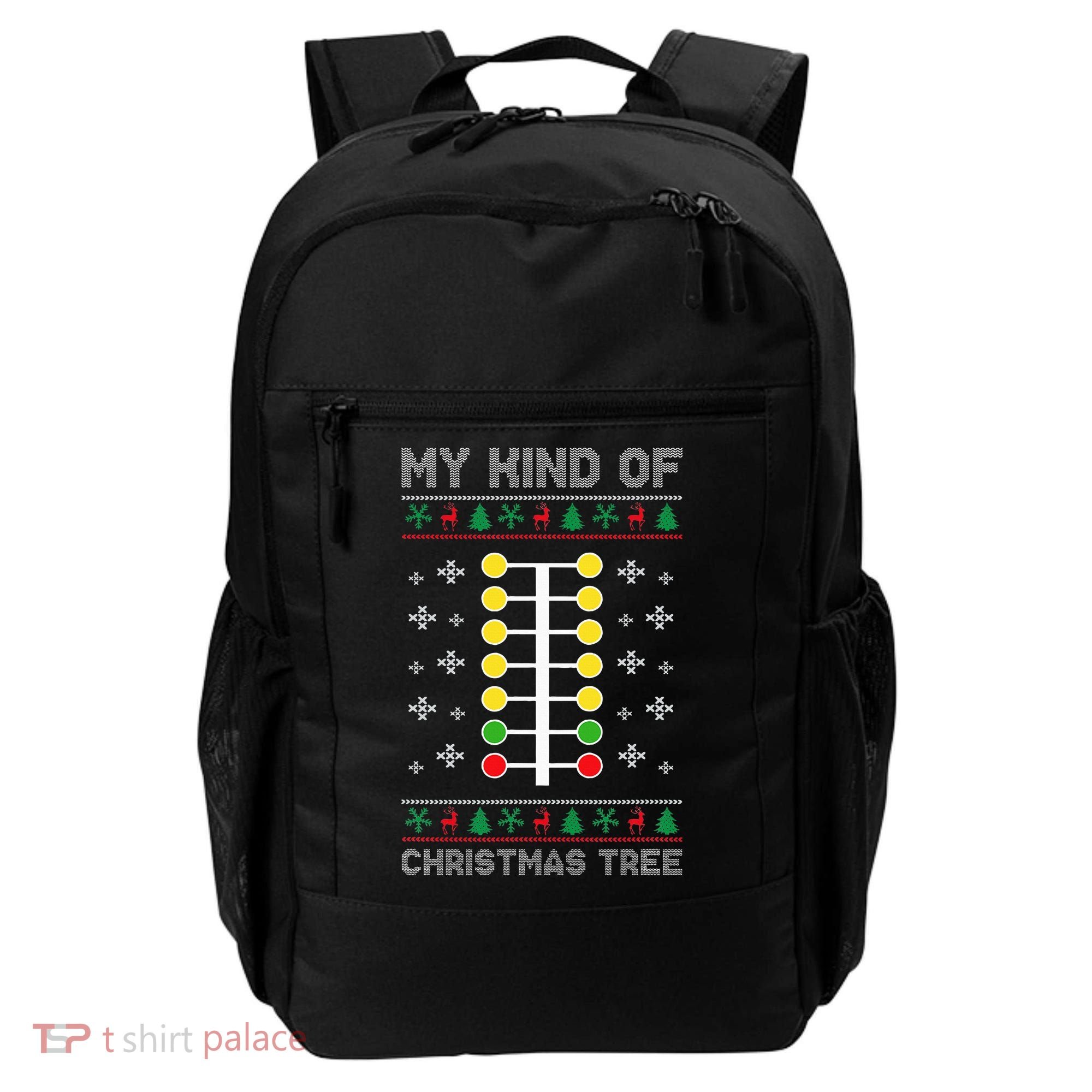 Christmas Tree Drag Racing Xmas Gift Backpack