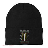 Christmas Tree Drag Racing Xmas Gift Beanie thumb 0