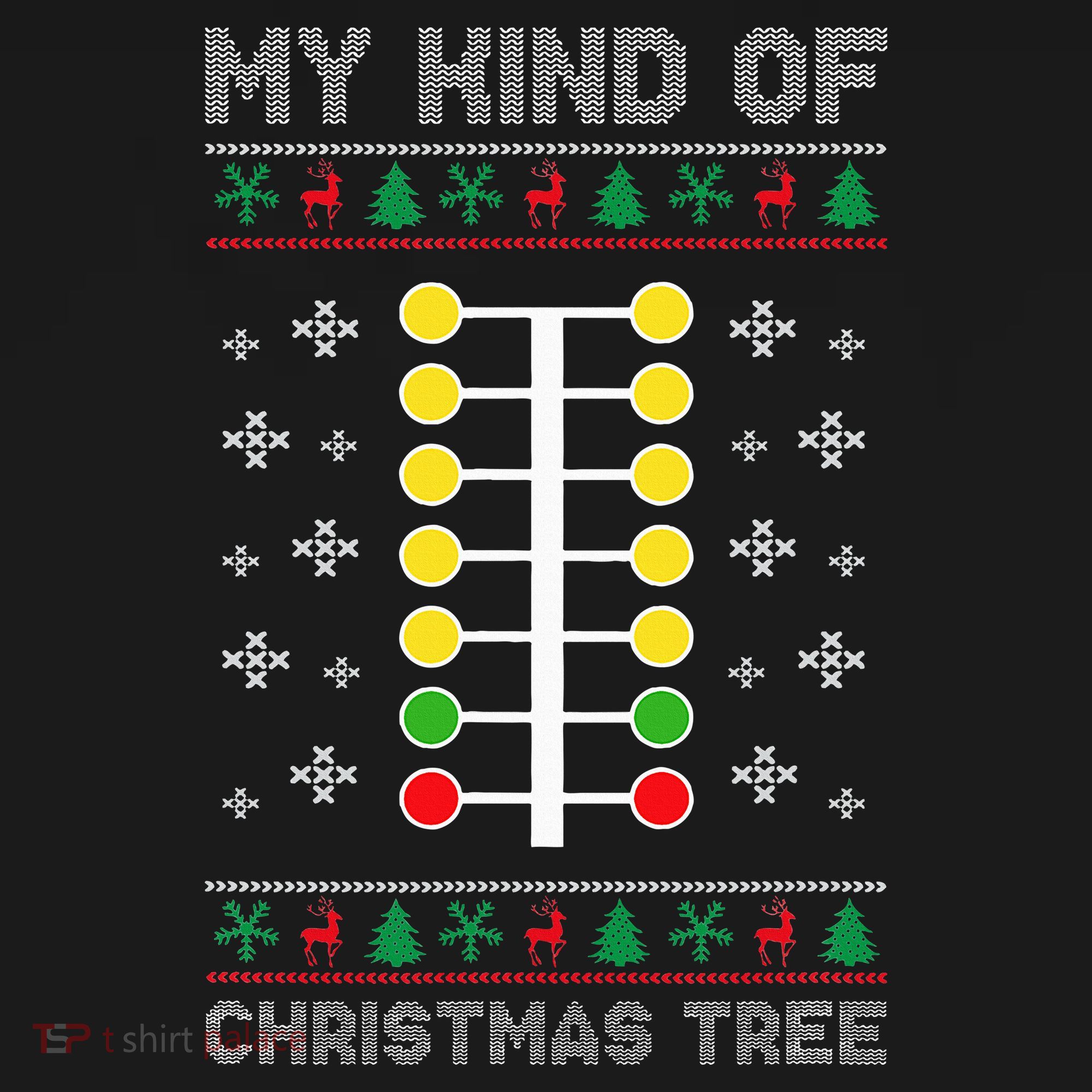 Christmas Tree Drag Racing Xmas Gift Pajama Set