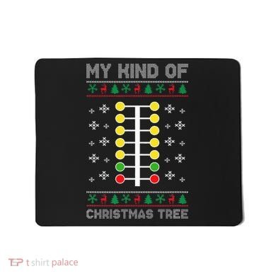Christmas Tree Drag Racing Xmas Gift Mousepad