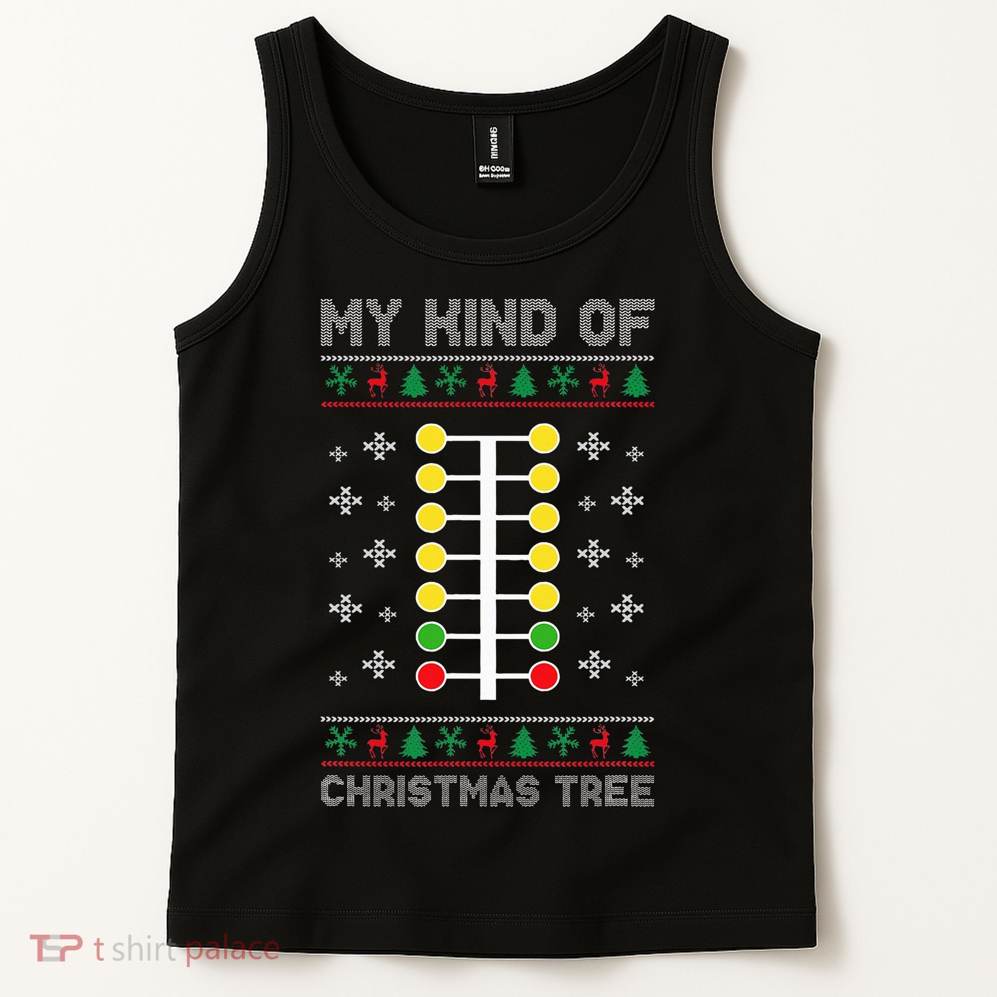 Christmas Tree Drag Racing Xmas Gift Tank Top