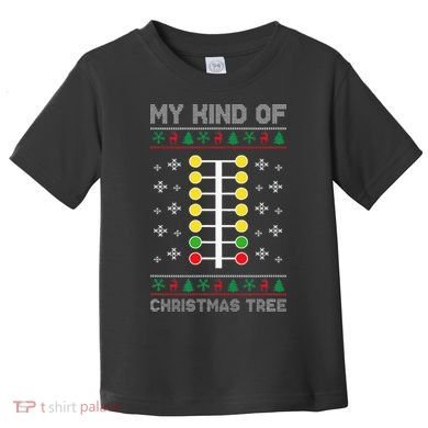 Christmas Tree Drag Racing Xmas Gift Toddler T-Shirt