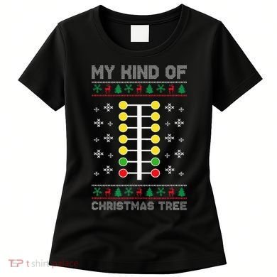 Christmas Tree Drag Racing Xmas Gift Women's T-Shirt
