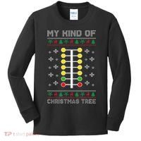 Christmas Tree Drag Racing Xmas Gift Kids Long Sleeve Shirt thumb 0