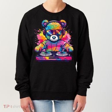 Cartoon Teddy Dj Women's Sweatshirt