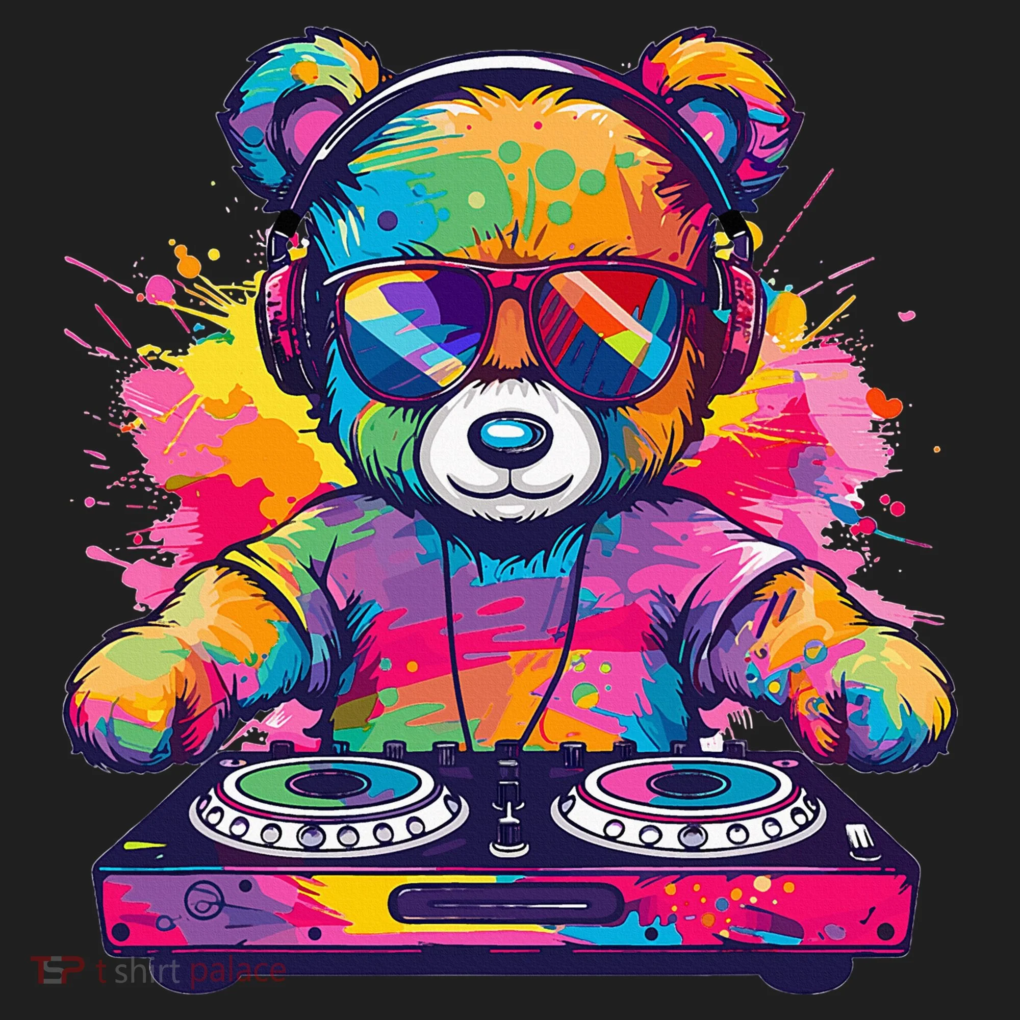 Cartoon Teddy Dj Women's Sweatshirt