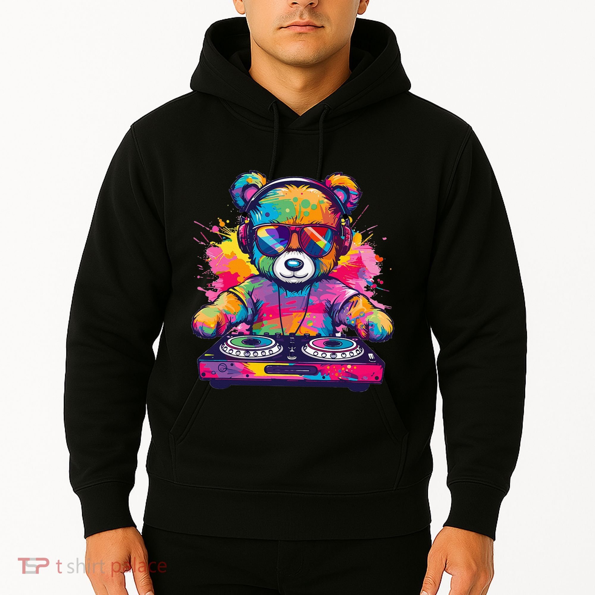 Cartoon Teddy Dj Hoodie