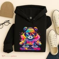 Cartoon Teddy Dj Hoodie thumb 4