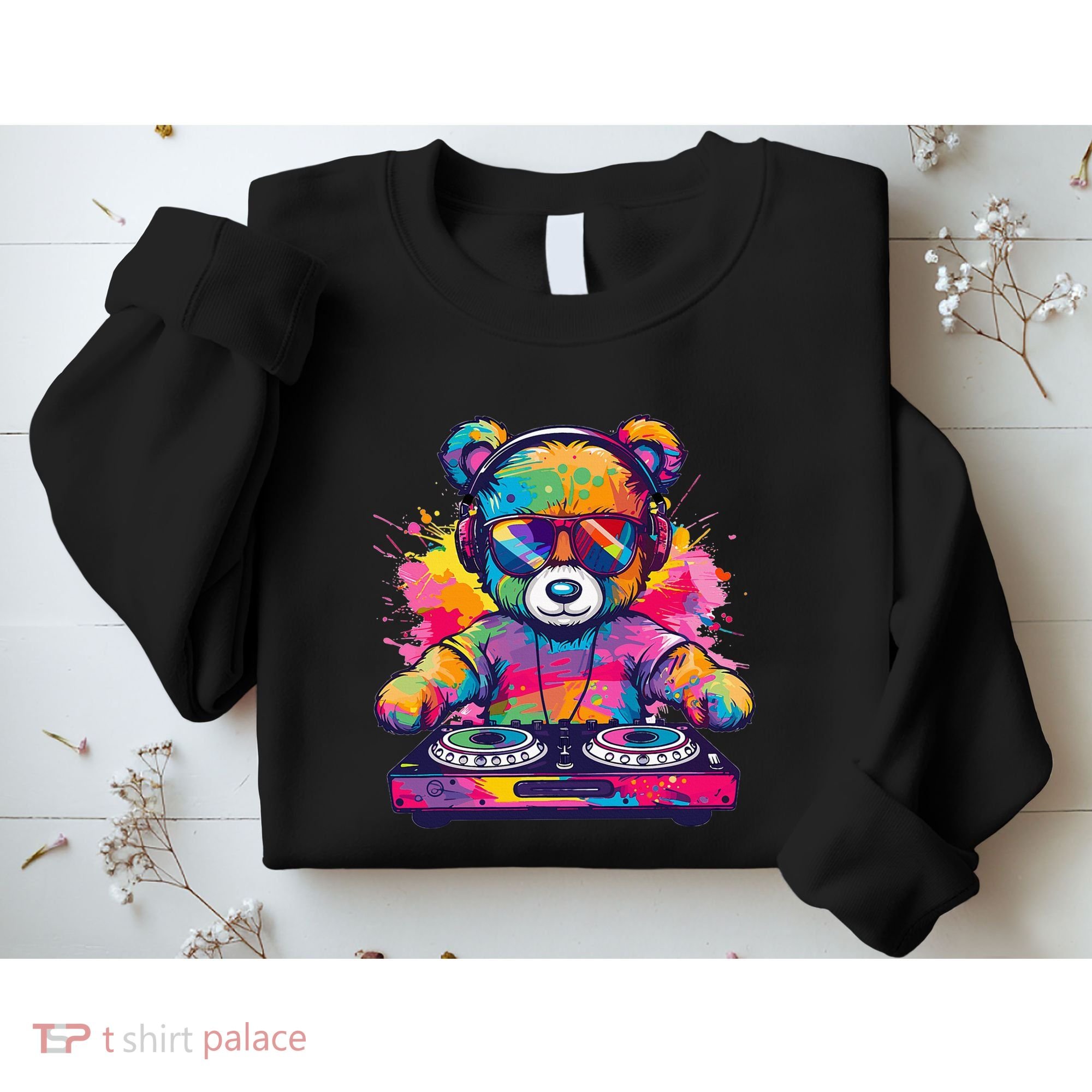 Cartoon Teddy Dj Sweatshirt