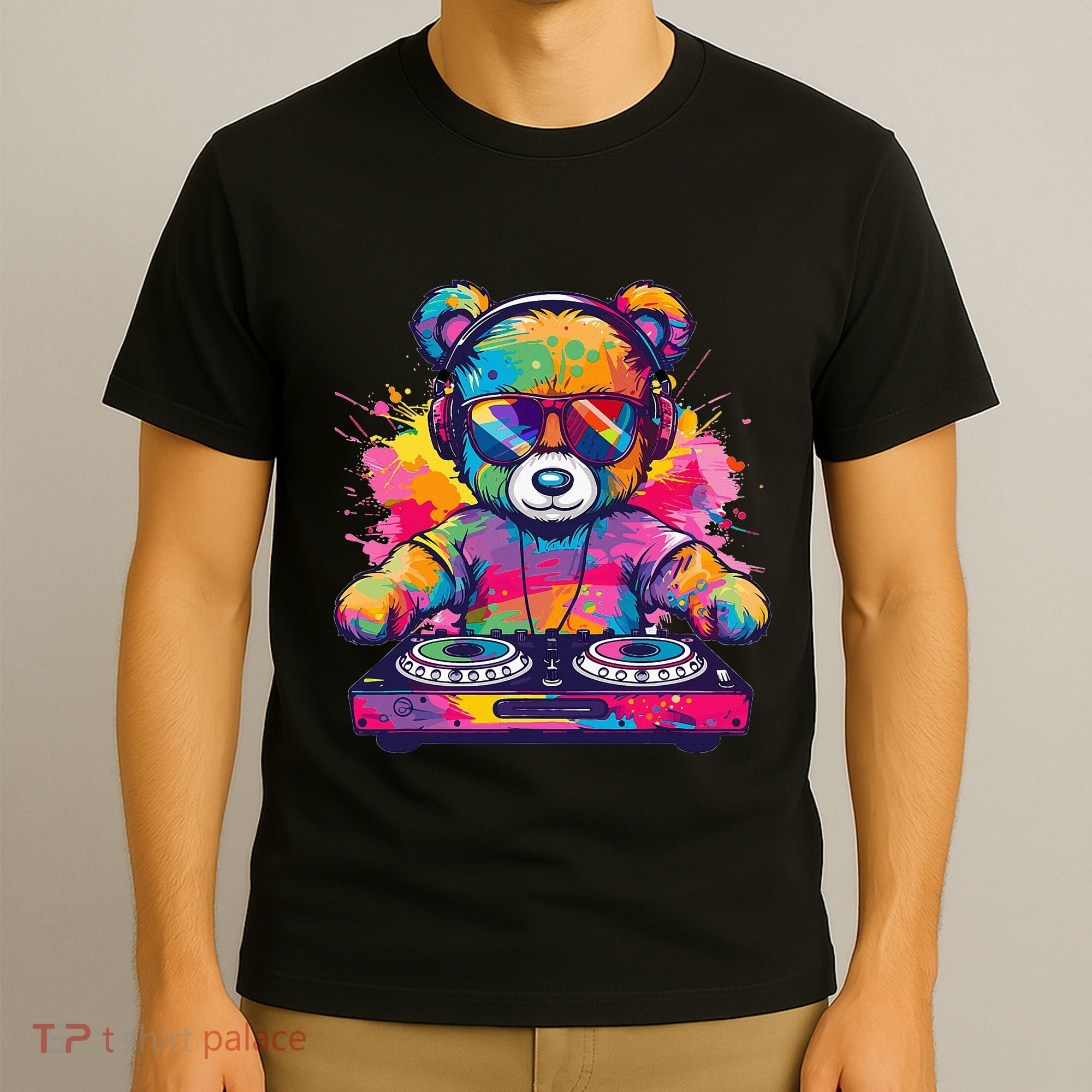 Cartoon Teddy Dj T-Shirt