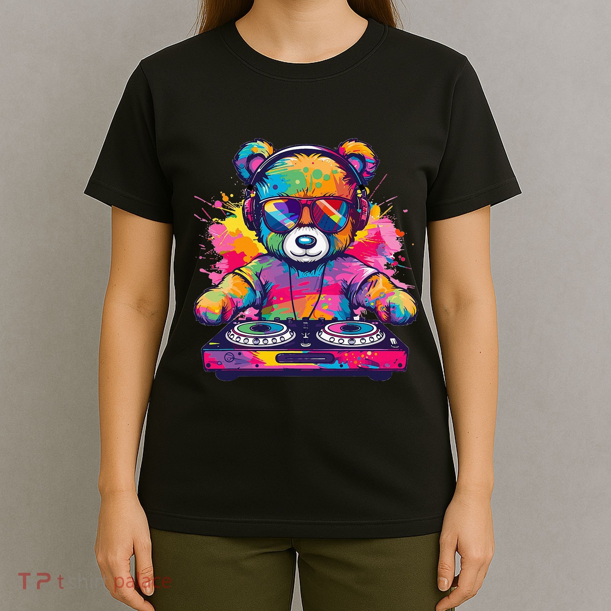 Cartoon Teddy Dj T-Shirt