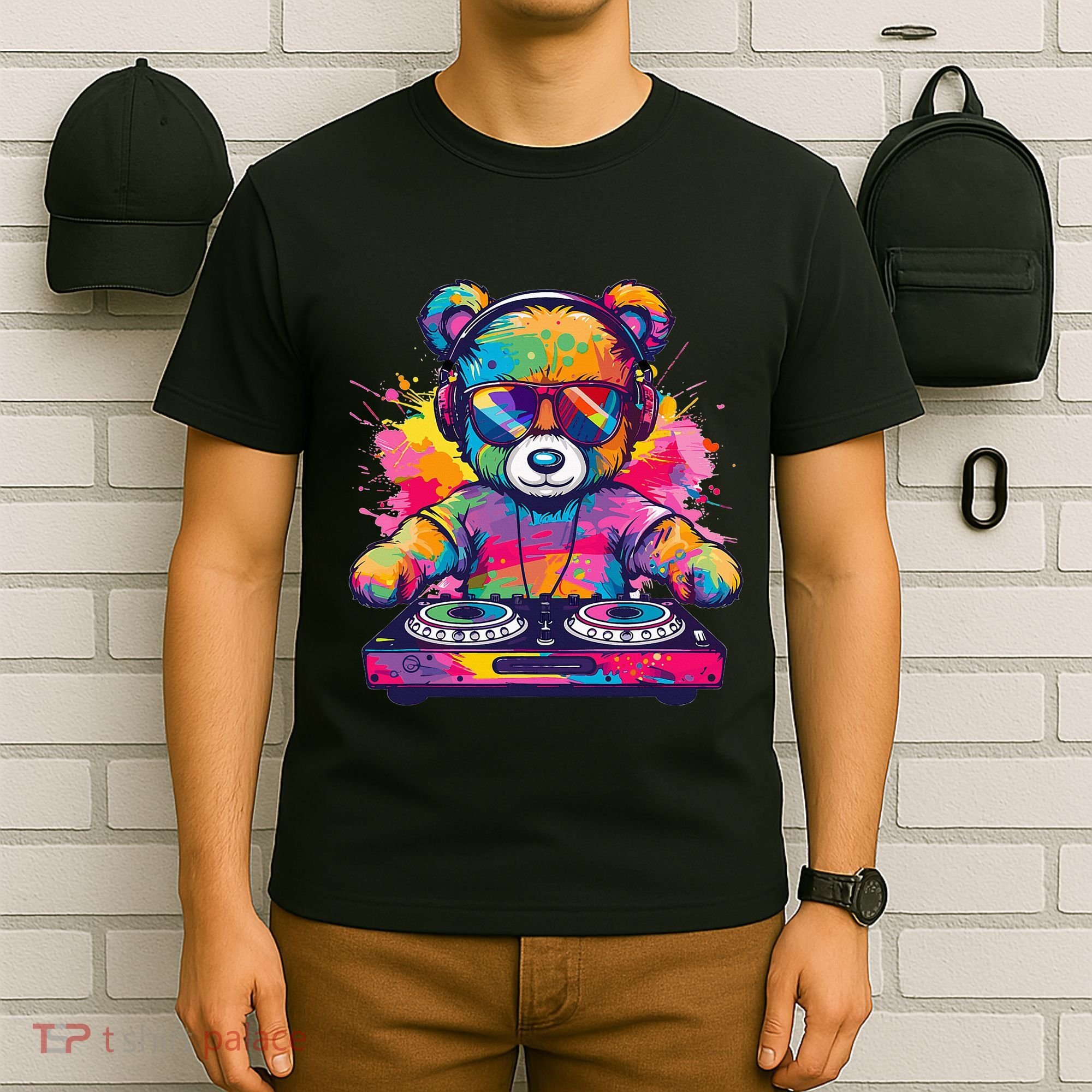 Cartoon Teddy Dj T-Shirt
