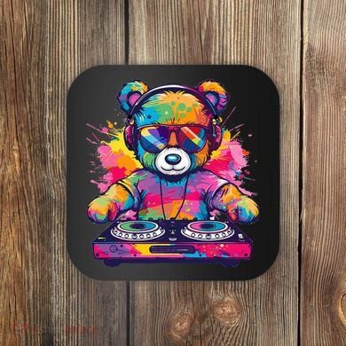 Cartoon Teddy Dj Coaster