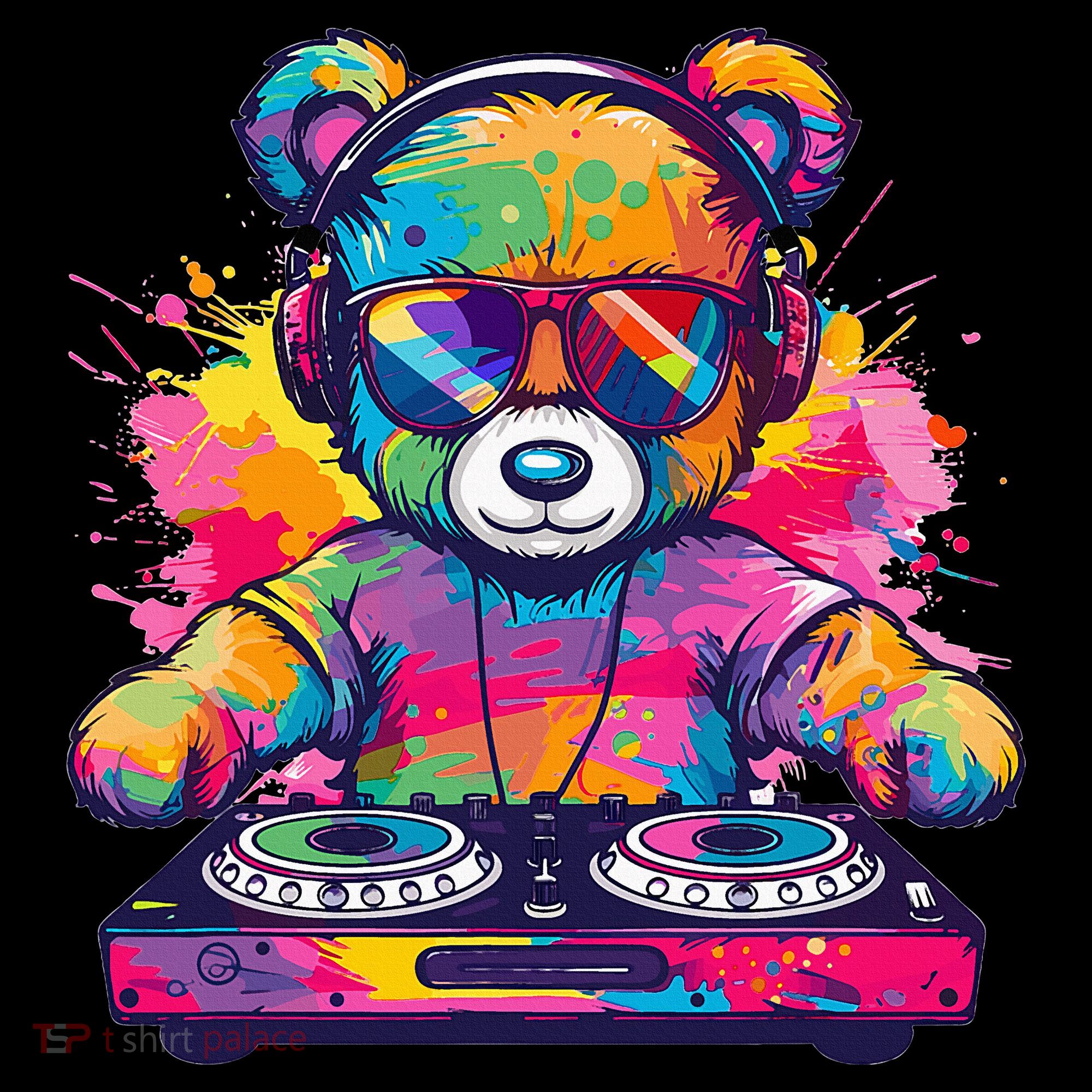 Cartoon Teddy Dj Women's Hoodie