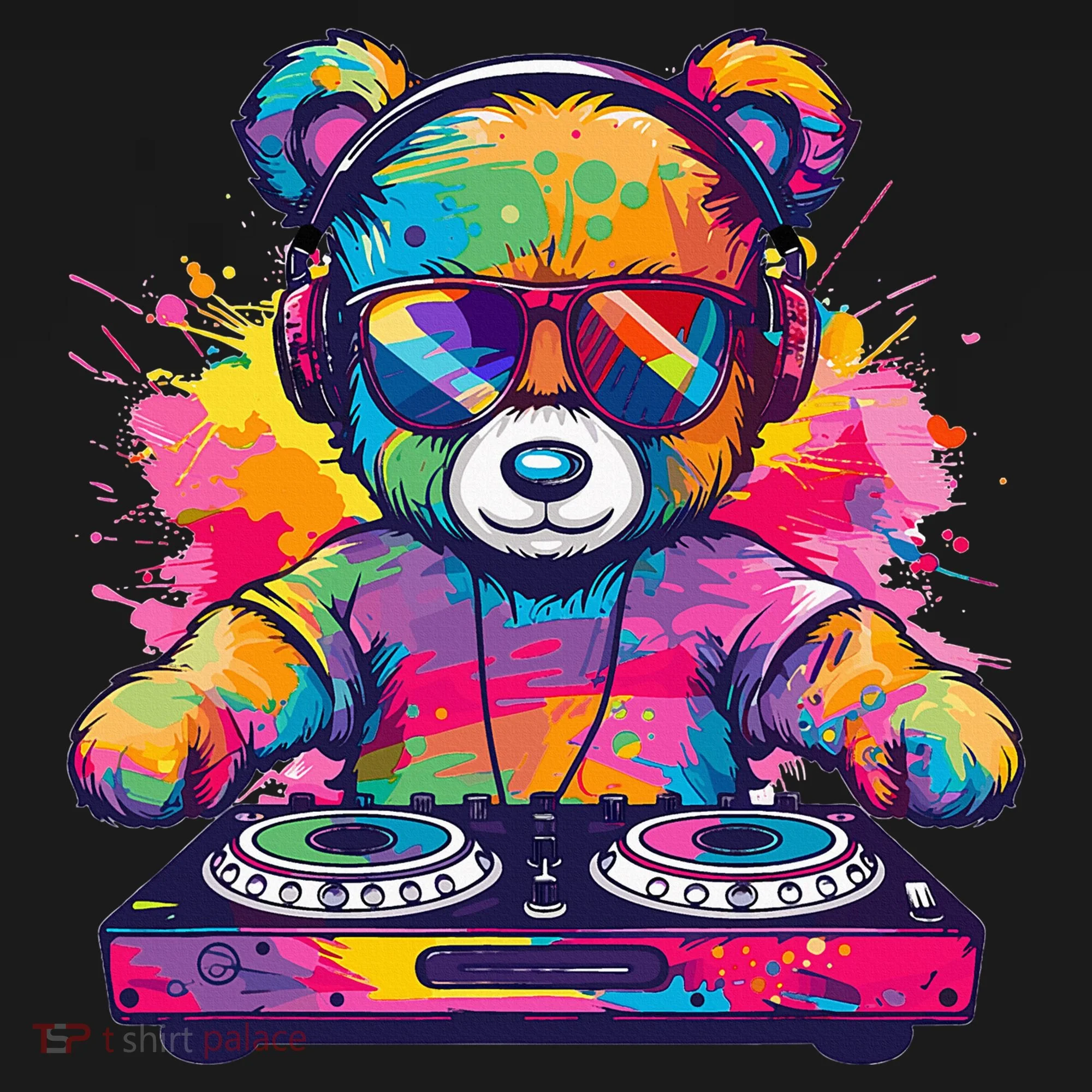 Cartoon Teddy Dj Women's Hoodie