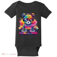 Cartoon Teddy Dj Baby Bodysuit thumb 0